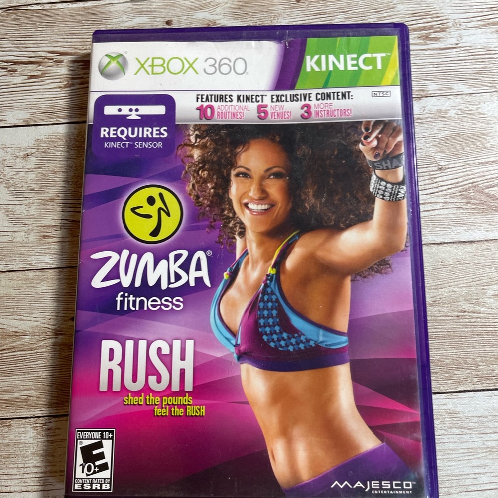 Kinect Zumba Fitness XBox 360 Rush Video Game VG Condition Case & Manual